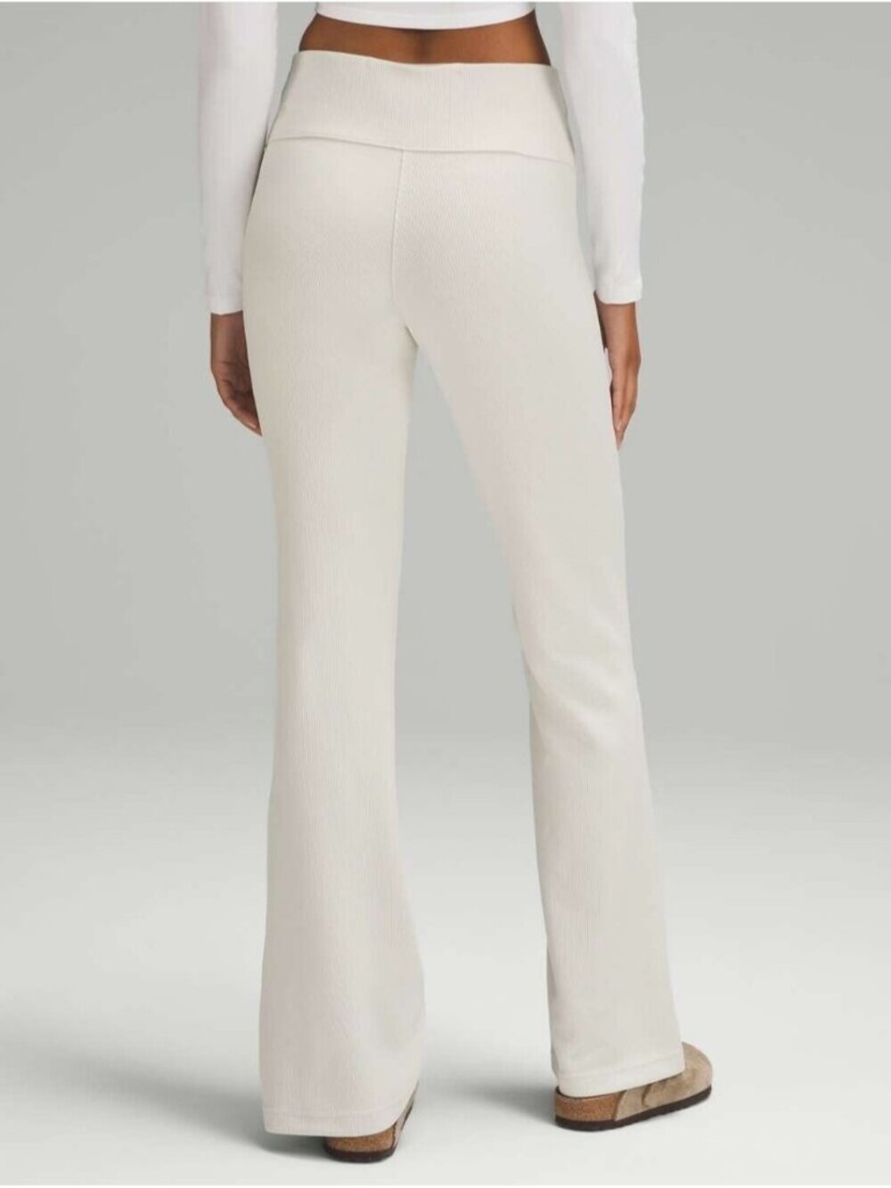 Lululemon Brushed Softstreme Ribbed Zip Flared Pant 32.5"Bone
